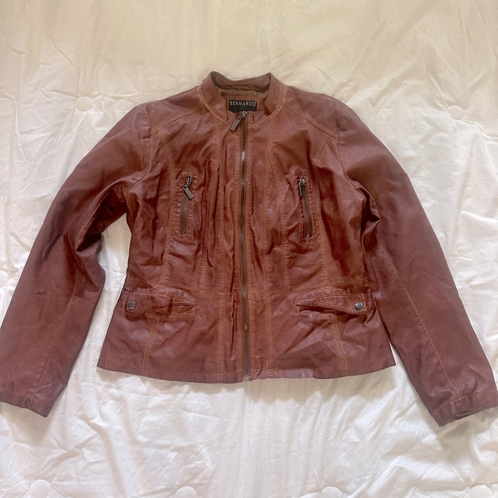 Faux Leather Bomber Jacker Size XL